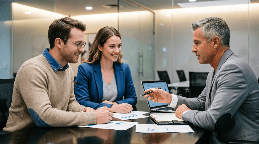 Investor talking through a plan with an advisor